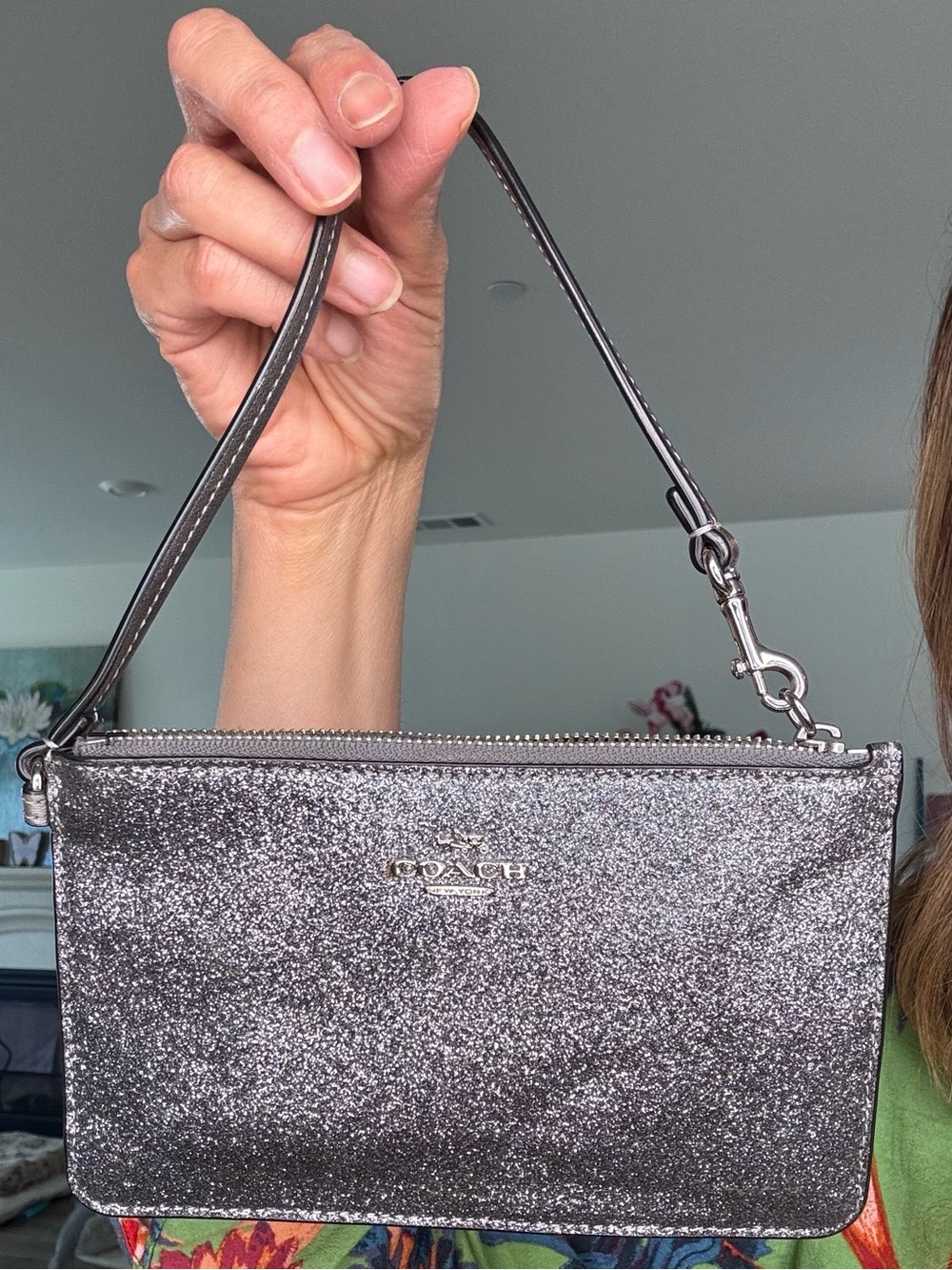 Coach gunmetal glitter wristlet - Picture 3 of 10